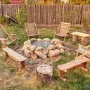 OUSHENG Galvanized Fire Pit Ring for Outside Wood Burning, Metal Firepit Liner for Above Ground Outdoor Camping Beach Backyard Park