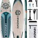 Hiwave Inflatable Paddle Board 11 '* 34 "* 6" Extra Wide Sup Board, 420lb Capacity Paddle Board for Adults, Suitable for Sea and Lakes, 2+1Family Board