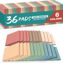 Sticky Notes, 3x3 Inch, 36 Pads, Aesthetic Self-Stick Note for Office, School and Home, Ideal for Planning, Notes and Organization, Vintage Colors