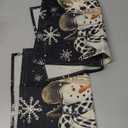 Artoid Mode Black Snowman Snowflakes Let it Snow Winter Placemats Set of 4, 12x18 Inch Seasonal Christmas Table Mats for Party Kitchen Dining Decoration