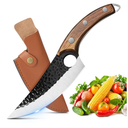 ZENG Butcher Knife Hand Forged Boning Knife with Sheath, Viking & Japanese Blades, High Carbon Steel, Kitchen & Camping