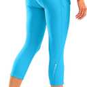 Women's 4D Padded Bike Pants High Waist Cycling Shorts Bicycle Capris 3/4 Biking Tights with Zipper Pockets (Medium)