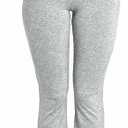Sumleno Women Y2k Skinny Pants Flare Leggings Low Rise Fold Over Waist Bootcut Stretchy Yoga Sweatpants Lounge Streetwear (Gray, S)