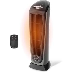 Lasko 23" Ceramic Tower Space Heater with Remote Control - Silver 
