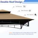 EasyLee 8'x5' Grill Gazebo Canopy Cover - Waterproof Replacement Top with T-Hook,Khaki