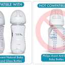 Straw Cup Conversion Kit for Philips Avent Natural Baby Bottles 2-Count, Food Grade Silicone Straw Nipples and Weighted Straw, Bottle Handles, Cleaning Brush, BPA-Free, Sippy Transition, 6+ Months