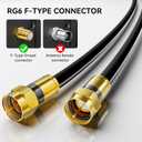 RG6 Coaxial Cable, 3FT 6FT 10FT 15FT 25FT 50FT 100FT Coax Cable Cord with Gold F-Type Connector, High Speed Internet, Digital TV Aerial for HDTV, Satellite, Antenna, Modem with Extender- 10ft (Black)