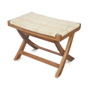 Folding Natural Rattan Ottoman with Hand-woven Seat,  24" x 15.5" x 16.5"(L x W x H)