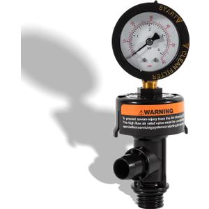 98209800 High Flow Manual Relief Valve/Air Relief Manual Valve Assembly with Pressure Gauge, Replacement for Pool and Spa Filter (1 PACK-98209800)