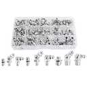 115Pcs Steel Zerk Excavators Grease Nipple Fittings Assortment Kit,Straight, 90-Degree, 45-Degree Angled(M6,M8,M10) (silver)
