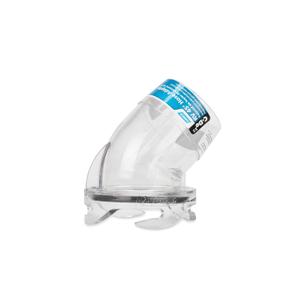 Camco Clear 45 Degree RV Sewer Hose Adapter Fitting | Features 4 Bayonet Prongs, a Heavy-Duty Polycarbonate Construction, and is Compatible with 3-Inch Diameter Sewer Hoses (39432)