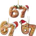 3PCS 67 Meme Funny Christmas Ornaments 2025, 6 7 Ornament, Santa Ornaments for Christmas Tree, 6 7 Acrylic Ornament, 67 Gifts for Teen (C)