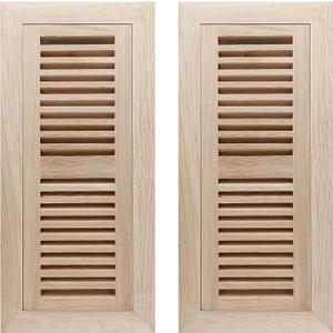 Oak Floor Register for 4x12 Inch Duct Holes - Flush Mount Floor Vent with Metal Damper - White Wooden Vent Covers for Home Floor - 0.8 Inch Thickness - Unfinished - 2PCS
