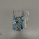 LONLI Hue - for iPhone 17 Pro Magnetic Case - [Compatible with Magsafe] - [Gold Ring] - Clear Cute Shockproof Protective Phone Cover for Girls and Women - Blue Flora (Azure Bouquet)