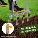 Lawn Core Aerator Tool Coring Grass Aerator Lawn Tool 4 Hollow Tines for Efficient Aeration Heavy Duty Steel Manual Plug Aerator for Lawn Care/Yard Soil Loosening/Grass Maintenance(Silvery)