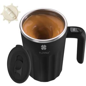 TLINNA Drink Stirrer,Self Stirring Mug,Self Stirring Coffee Mug,Suitable for Coffee, Milk, Cocoa and Other Beverages (Black)