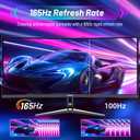 34 Inch Ultrawide Curved Gaming Monitor - WQHD 3440x1440p, 165Hz, 120% sRGB, FreeSync, VESA Mountable (DP&HDMI Cable Incl.) - Immersive PC Monitor for Gamers & Professionals, Black