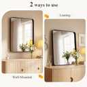 Sweetcrispy Bathroom Mirror 20x16 Inch Metal Framed Rounded Rectangle Vanity Mirror for Wall, Over Sink, Farmhouse, Restroom, Anti-Rust, Modern Decorative, Horizontal or Vertical Hanging, Black