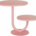 2 Tier Cake Stand, Metal Cupcake Stand Dessert Display Trays of 10/8 Inch, Tall Cake Stand for Wedding, Baby Shower, Home Decor, Throw Events and Parties (Pink)
