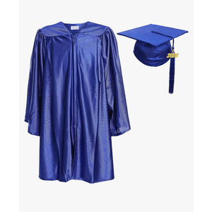 Newrara Unisex Shiny Kindergarten Graduation Gown Cap with Tassel  Color: Royal Size:30