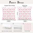 Coquette Pink Bow Floral Pillow Covers 18x18, Coquette Preppy Girly Room Decor, Aesthetic Pink Ribbon Bow Flower Decorative Throw Pillow Covers for Girls Bedroom Dorm
