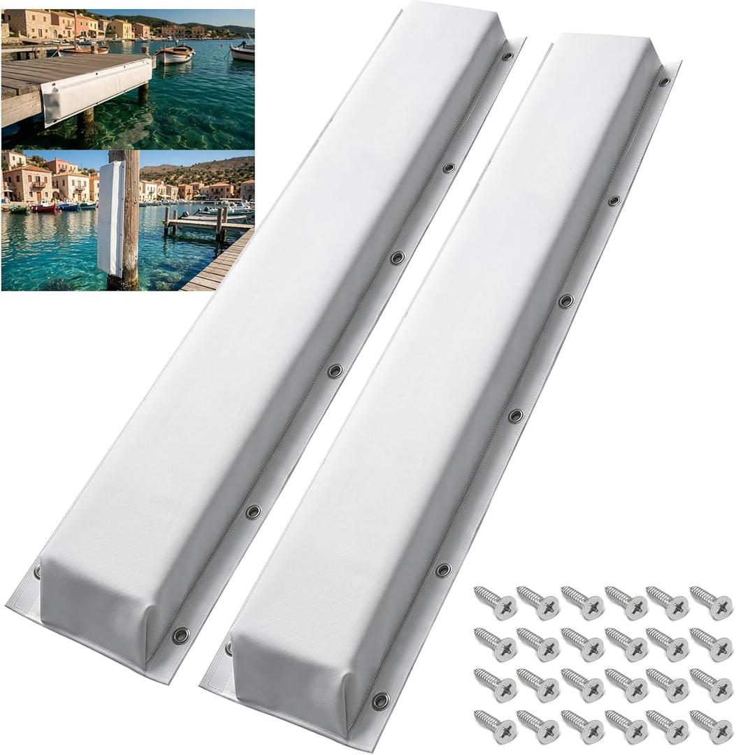 Dock Bumper,Dock Bumper Guard with Stainless Steel Screws,Boat Dock Bumper,Dock Bumpers Marine for Docking Edges, Piling, Vertical Poles, Horizontal Decks or Pier(4 Color,3Size,1Pack,2Pack)
