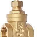 3/4" NPT Brass Gate Valve, Heavy Duty Female x Female Thread Manual Rotary Sluice Valve with Wheel Handle for Water, Oil, Gas, Industrial Plumbing, and HVAC Systems (3/4", DN20)