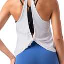 Colorfulkoala Workout Tops Open Back Shirts for Women Athletic Gym Sleeveless Shirts Yoga Casual Gym Tank