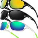 Sports Sunglasses for Men Women: 3 Pack Wraparound Goggles Sports Glasses,UV400 Protection Shades for Cycling Fishing