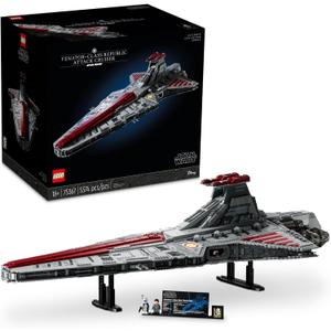LEGO Star Wars Venator-Class Republic Attack Cruiser, Ultimate May The 4th Collectibles, Series Building Set with Captain Rex Minifigure, Star Wars Fan Gift, Stress Relief Clone Wars Activity, 75367, Large