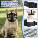 French Bulldog Muzzle, Soft Mesh Short Snout Dog Muzzle with Eye Hole for Biting, Chewing, Barking (XS, Black)
