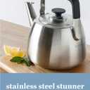 Sur La Table Kitchen Essentials 2 Qt Heavy Gauge Brushed Stainless Steel Whistling Tea Kettle Durable Stovetop Kettle