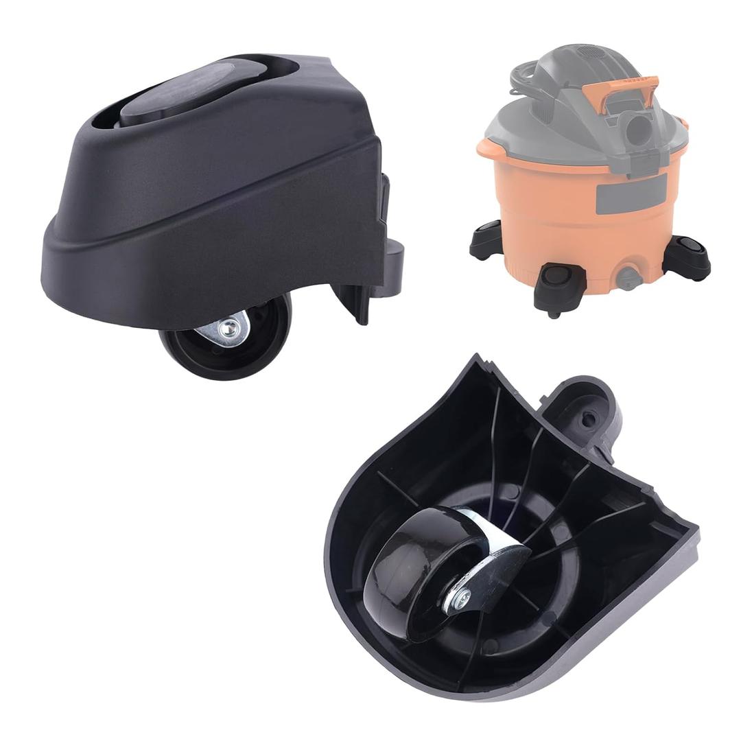 2pcs 12388 & 12293 Foot Caster Wheel Kit for Ridgid 6 & 16 Gallon Wet/Dry Vacuum Vac Replacement Attachments Accessories Parts Compatible with Plate Casters