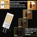 G4 LED Bulb Dimmable,Bi-pin T3 JC Type 12V AC/DC,6W Equivalent to 50-60W Halogen,Natural White 4000K for Chandelier, Landscape Lighting,RV Boat Yacht Courtyard Path,Home Lighting,4-Pack