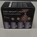 BMXKPO LED Night Light Plug in, Modern Plug-into Wall NightLight, Adjustable 0-200LM Brightness,Daylight 5000K,Dimmable Night Lights for Hallway Bedroom Stairway, Kitchen, Dusk to Dawn Sensor,4 Pack