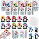 10 Set Valentine's Day Gifts Bulk Mini Rubber Penguin Stress Ball Pocket Favors with Thank You Boxes Winter Prizes Holiday Classroom Gifts for Students Employee Staff Coworker Colleague