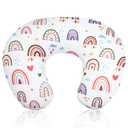 Rainbow Nursing Pillow Cover, Breastfeeding Pillow Slipcover for Baby Girls/Boys, Soft Snug Fits On Newborn Feeding Pillow Case (Multicolor)