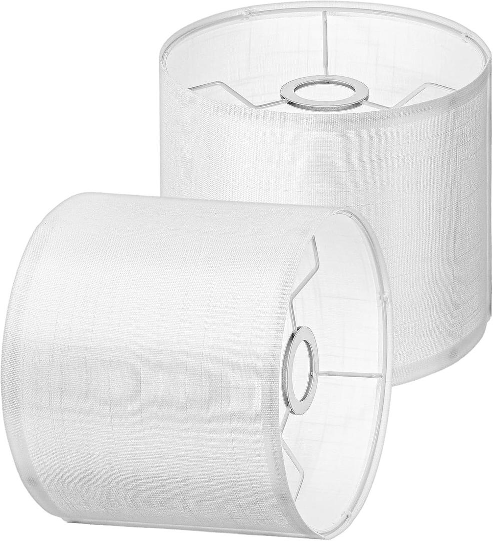 2PCS Table Lamp Shades, Drum Lamp Shades 8.66" Top X 8.66" Bottom X 7.87" High Lamps Shade Handcrafted Chandelier Shade for Table and Floor Lamps, Pendant Light, Easy Assembly