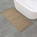 French Connection Nellore Bathroom Rugs, Woven and Beaded Bathroom Mats, Durable Bath Rugs, Thick Bath Mats for Bathroom and Shower Rugs, 26" x 49", Taupe