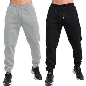 TUVEKE Fleece Jogger Sweatpants for Men with Pockets Bottom Athletic Sweat Pants Workout Running Casual Gym Size Small to 3XL (Large, Black&Grey)