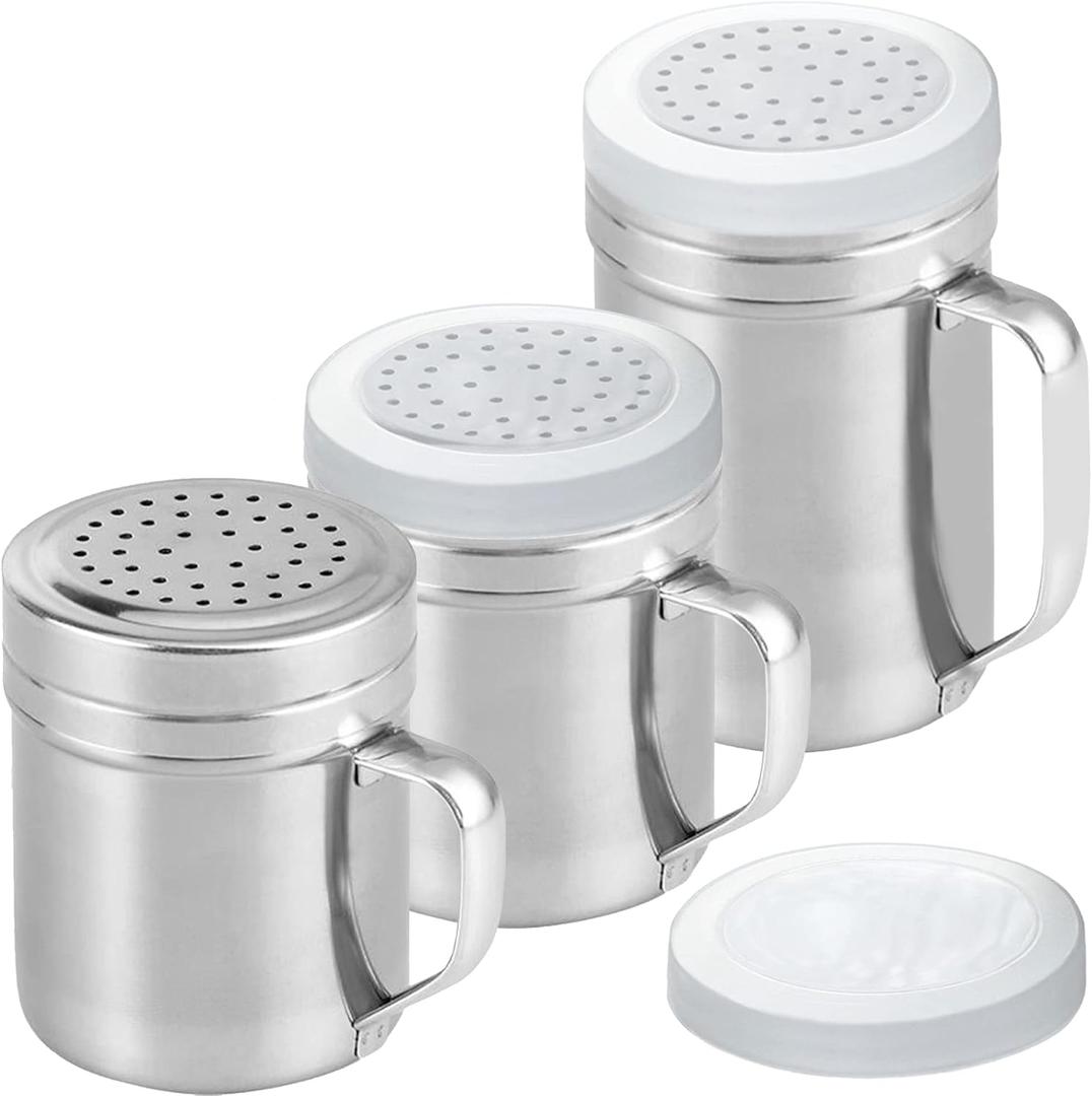 [10oz + 10oz + 14oz] Stainless Steel Dredge Shaker Bundle - by CUSINIUM