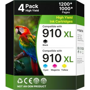 Wiseta Compatible Ink Cartridge Replacement for 910XL Ink Cartridges 1 Pack Cyan