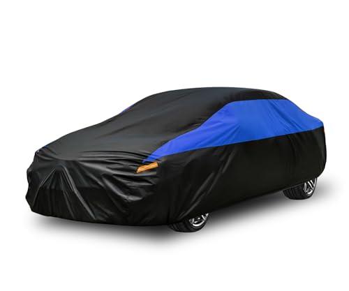 GUNHYI Car Cover for Automobiles All Weather Waterproof, Universal Fit Sedan Dodge Challenger, Chevrolet Impala, Toyota Avalon, Cadillac Deville/Seville, Lexus ES, BMW 7 Series etc.