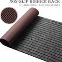AYOHA Runner Rug 2' x 6' Indoor/Outdoor Carpet for Hallway Kitchen Entryway Patio Lobby Garage Deck Area Rugs with Natural Non-Slip Rubber Backing, Gray/Black Strip