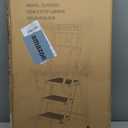 HBTower Step Ladder with Handrails, Folding Step Stool with Attachable Tool Bag & Anti-Slip Wide Pedal for Home Kitchen Pantry Office, Black