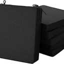 Outdoor Chair Cushions, Set of 6, 22 x 22 Inch, Black, 22" x 22" 6 Pack