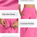 G4Free Chillwhisp Womens Athletic Shorts 4" High Waisted Lightweight Running Shorts with Pockets (Pink, L)