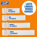 Scott ComfortPlus Toilet Paper, 12 Double Rolls, 231 Sheets per Roll, Septic-Safe, 1-Ply Toilet Tissue