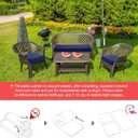 Leinuosen 3 Pcs Outdoor Chair Cushions Set 44 x 19 Inch Loveseat Waterproof Patio Furniture Love Seat Pad Cushions with Ties for Square Settee Indoor Sofa Wicker Couch Bench(Navy Blue)