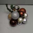 Knitgrip 6 Set Christmas Ball Ornament Cluster 72 Pcs 2.36" 1.57" Glitter Plastic Shatterproof Xmas Ball Ornament Picks Decorations for Christmas Tree Wreath Garland Stairs Decor(Brown,Classic)